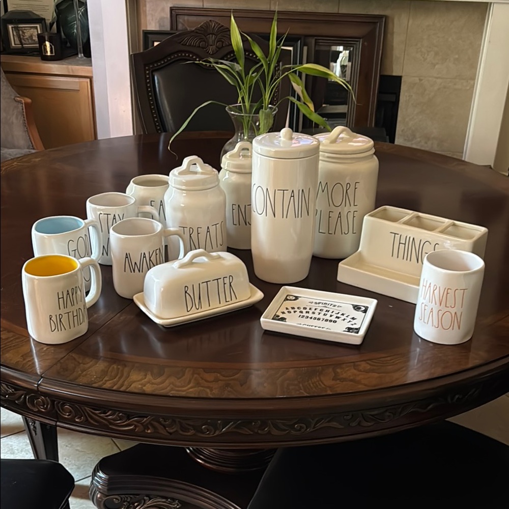 Rae Dunn White Ceramic Kitchen Set